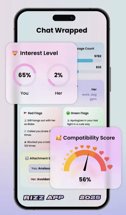 UI of the Rizz AI app