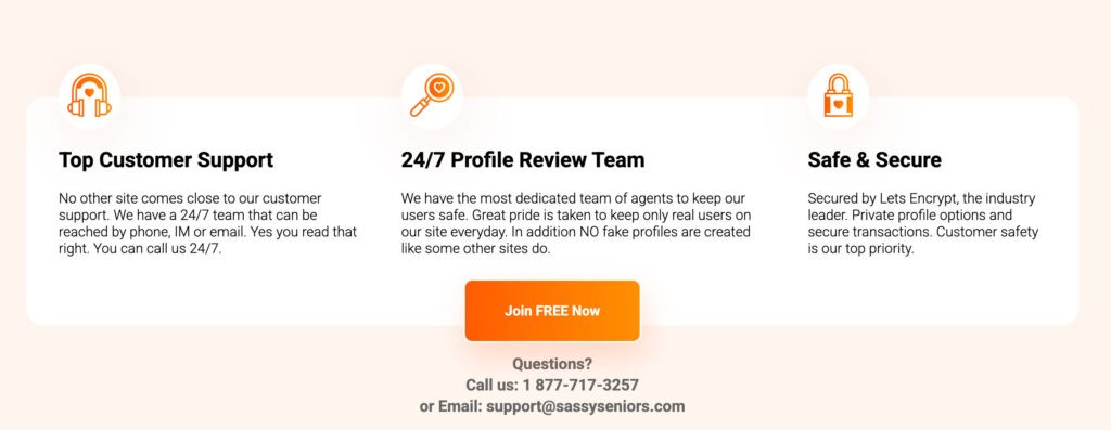 Customer Support of Sassy Seniors